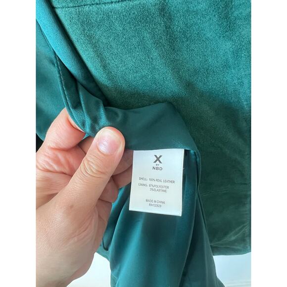 X by NBD Nicole Petrol Green Suede Coat NWOT size 4 - Picture 9 of 13